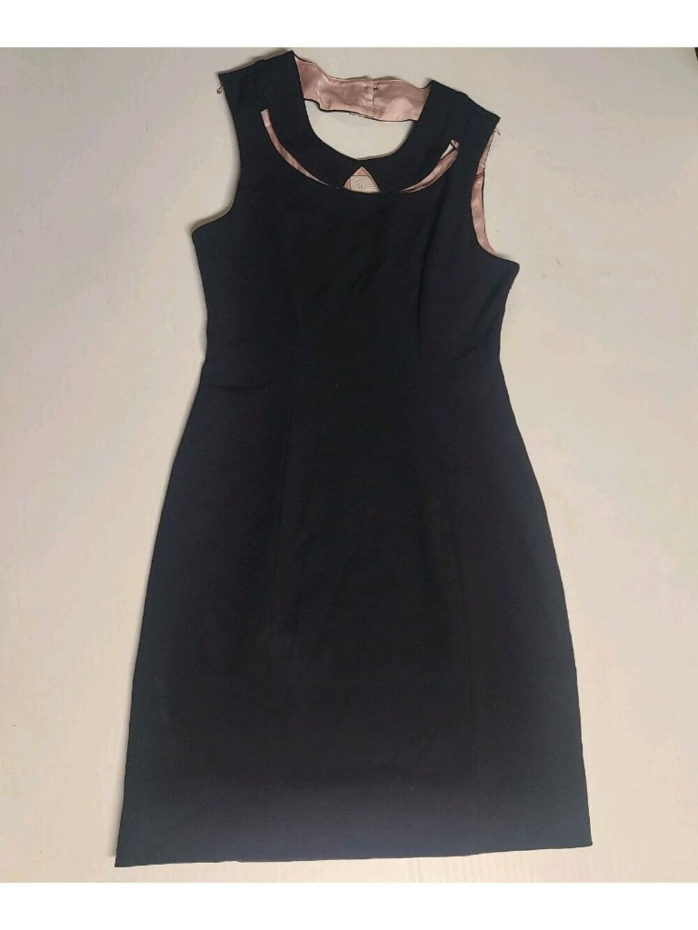 Anthropologie Dress Womens Sz 2 Black Lined Cut Out Neckline Sleeveless